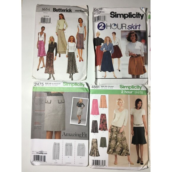 Sewing Patterns 6 Mixed Lot Women's Pant Skirts Size 16,18,20,22,24 New Uncut A5 - Picture 2 of 5